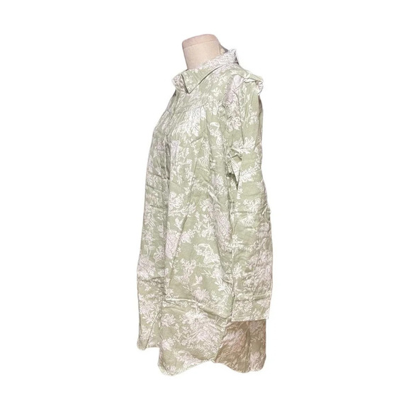 Roller Rabbit Caxias Darya Dress Sage Green White Floral Size Large - Picture 5 of 10